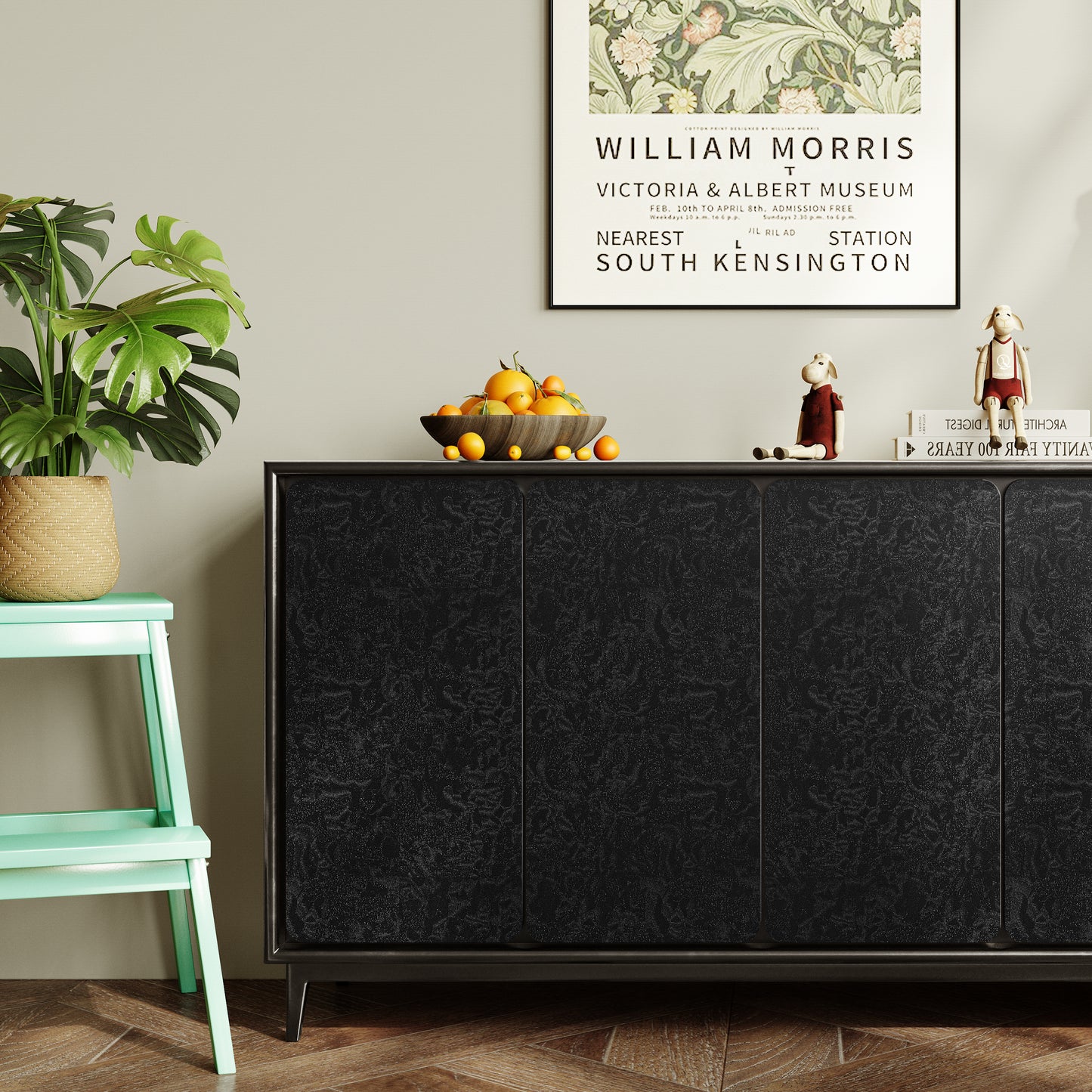 Abyssaly Black Peel and Stick wallpaper 15.7"×118" Removable Contact Paper for Bedroom Contertop