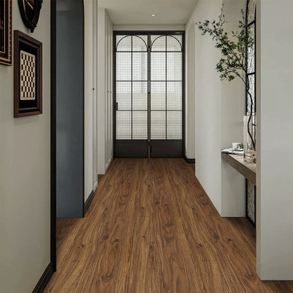 UMIGGEE Brown Peel and Stick Vinyl Flooring Roll 15.7-in x 118-in/12.8 Sq.Ft Thicken Self-Adhesive Vinyl Wood Grain Floor Wear-Resistant Easy DIY Install Home Decor