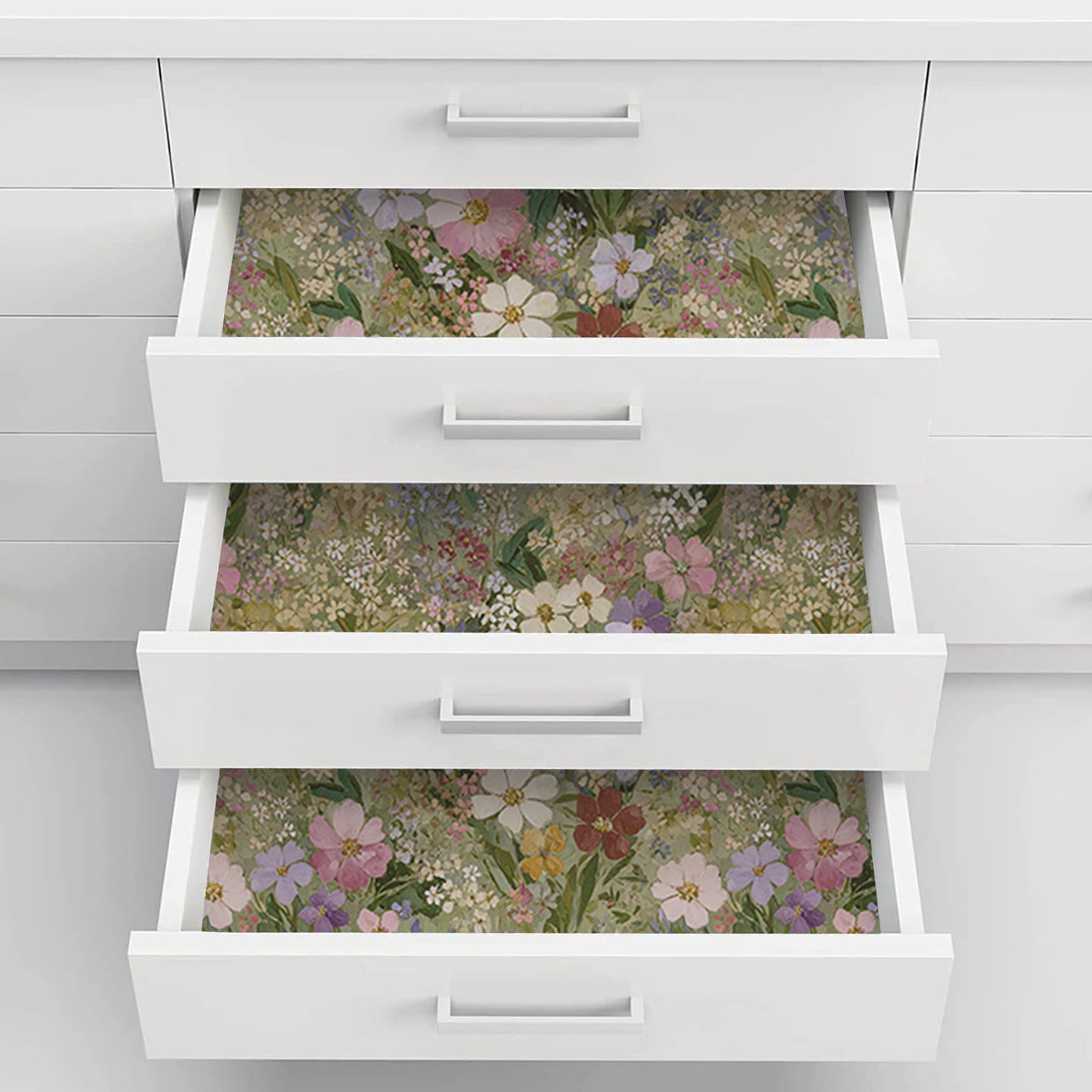 Abyssaly floral Wallpaper, 17.3" x 118" Peel and Stick Wallpaper Art Self-Adhesive Removable Contact Paper for Cabinets, Home Decoration, Wall Covering, Antique Furniture Renovation