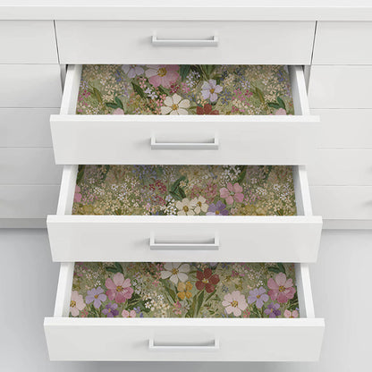 Abyssaly floral Wallpaper, 17.3" x 118" Peel and Stick Wallpaper Art Self-Adhesive Removable Contact Paper for Cabinets, Home Decoration, Wall Covering, Antique Furniture Renovation