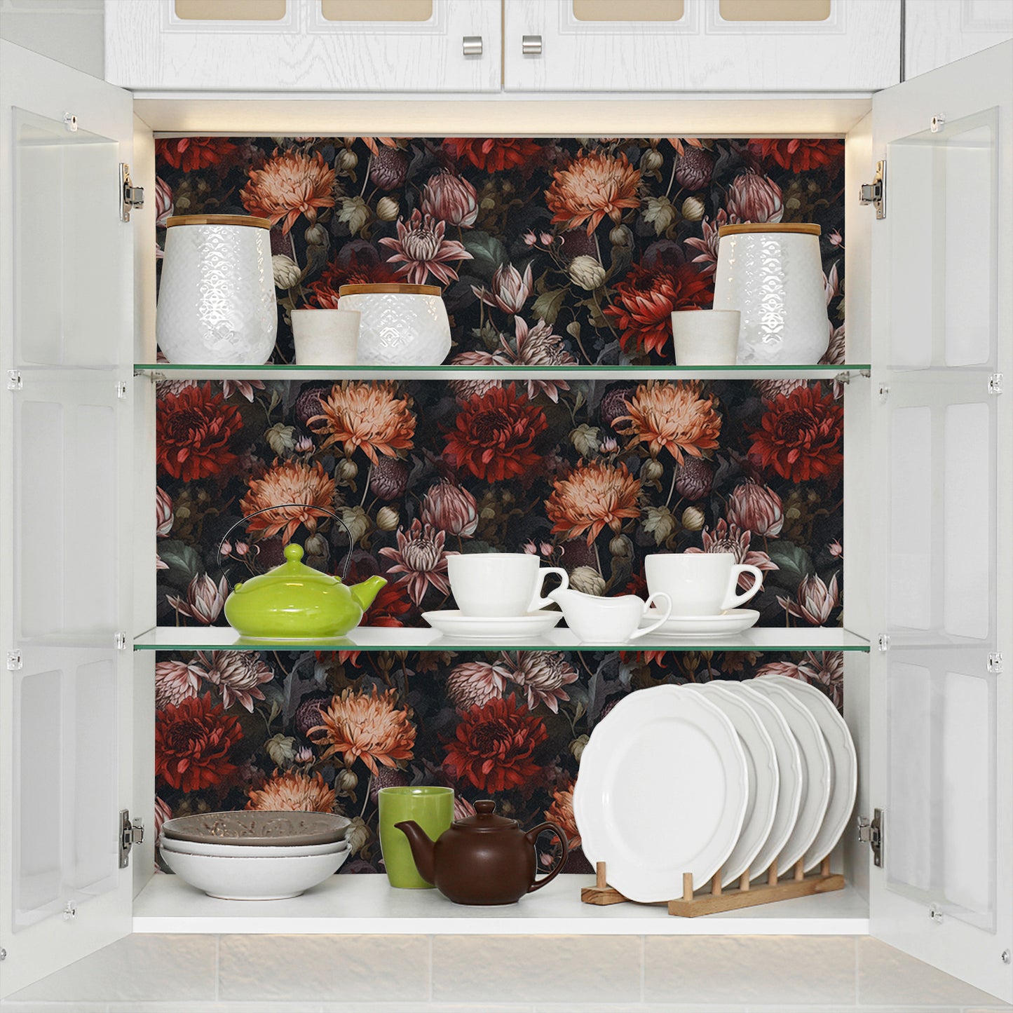 UMIGGEE Floral Wallpaper Multicolor Peel and Stick Wallpaper Self Adhesive Wall Paper 17.3-in x 118-in Contact Paper for Home Mural Wall Decor Wall Covering Old Furniture Renovation