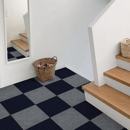 UMIGGEE Peel and Stick Carpet Tiles 12" x 12" Navy Blue Self-Adhesive Square Soft Carpet Floor Tiles Carpet Easy Install DIY Floor Tiles for Kids Room Bedroom Dining Room 10-pcs (10 sq. ft./Box)