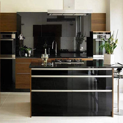 Abyssaly15.7" x 393.7" Peel and Stick Wallpaper Black Glitter Wallpaper Self Adhesive Contact Paper Film Decorative Paper for Wallcovering Kitchen Countertop Wardrobe Furniture