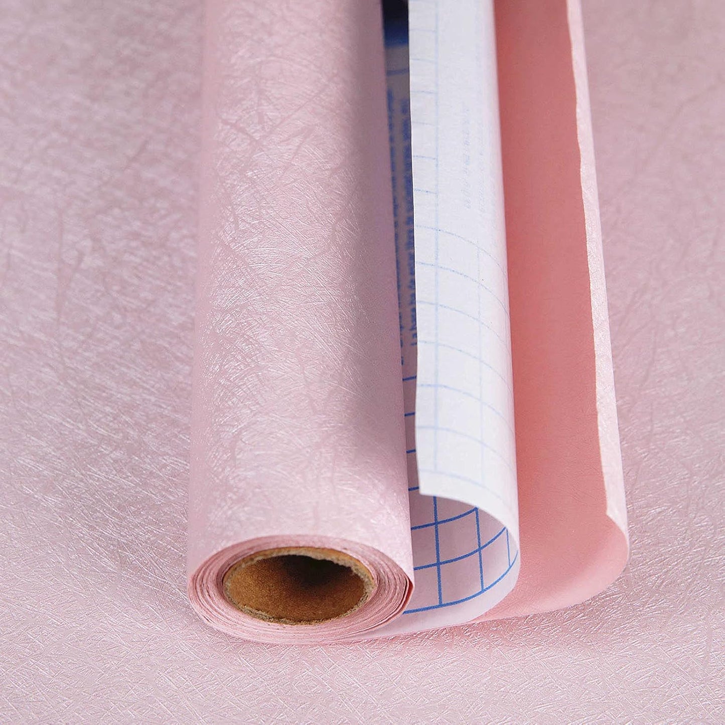 Abyssaly 23.6" x 118"Peel and Stick Wallpaper Pink Embossed Texture Self Adhesive Vinyl Film Furniture Countertop Shelf Contact Paper Silk