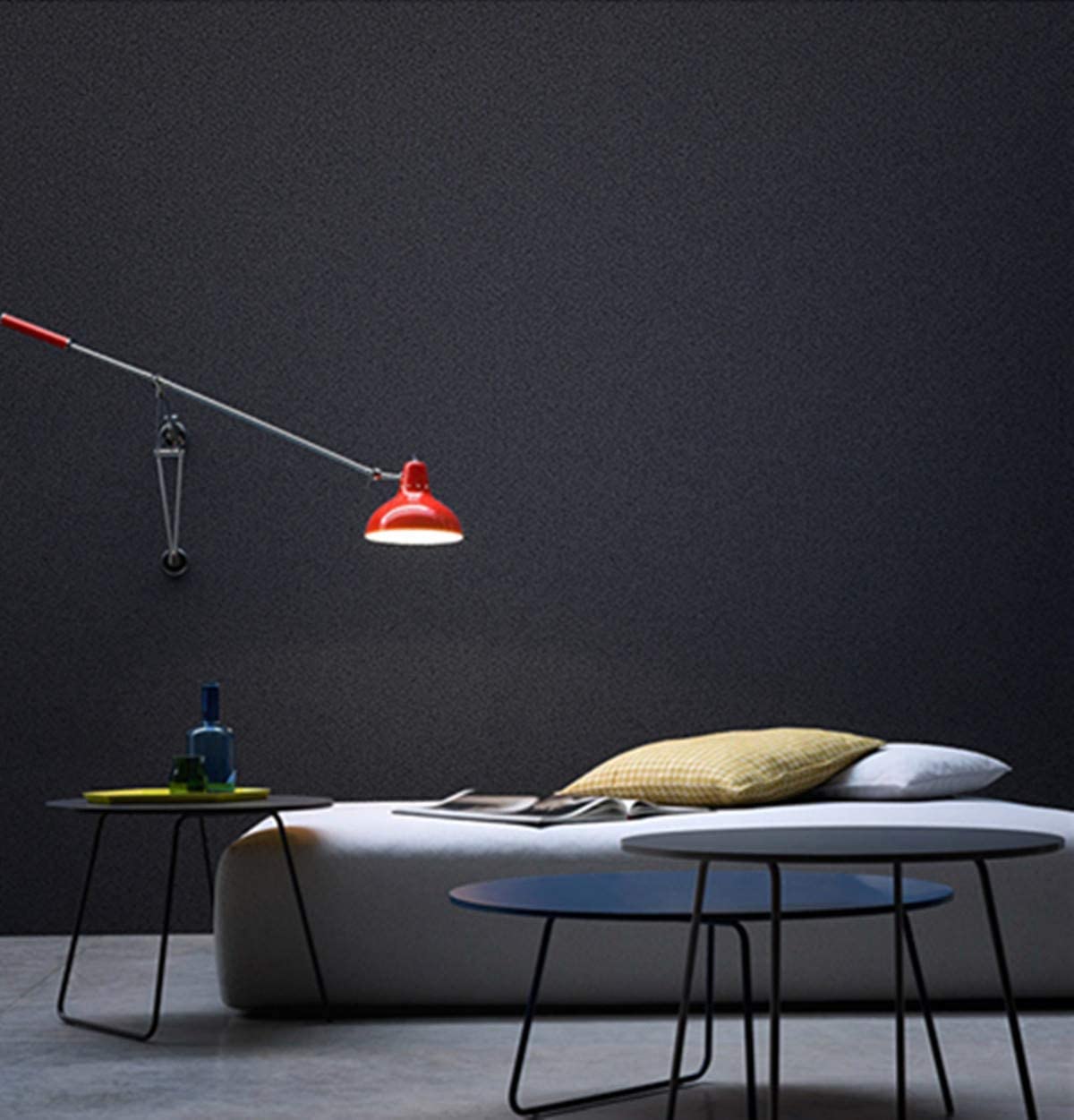 Abyssaly Matte Black Wallpaper Peel and Stick Wallpaper Contact Paper Self-Adhesive Removable Wallpaper Waterproof Wallpaper 15.7" x 78.7" for Kitchen Countertop Cabinet Wardrobe