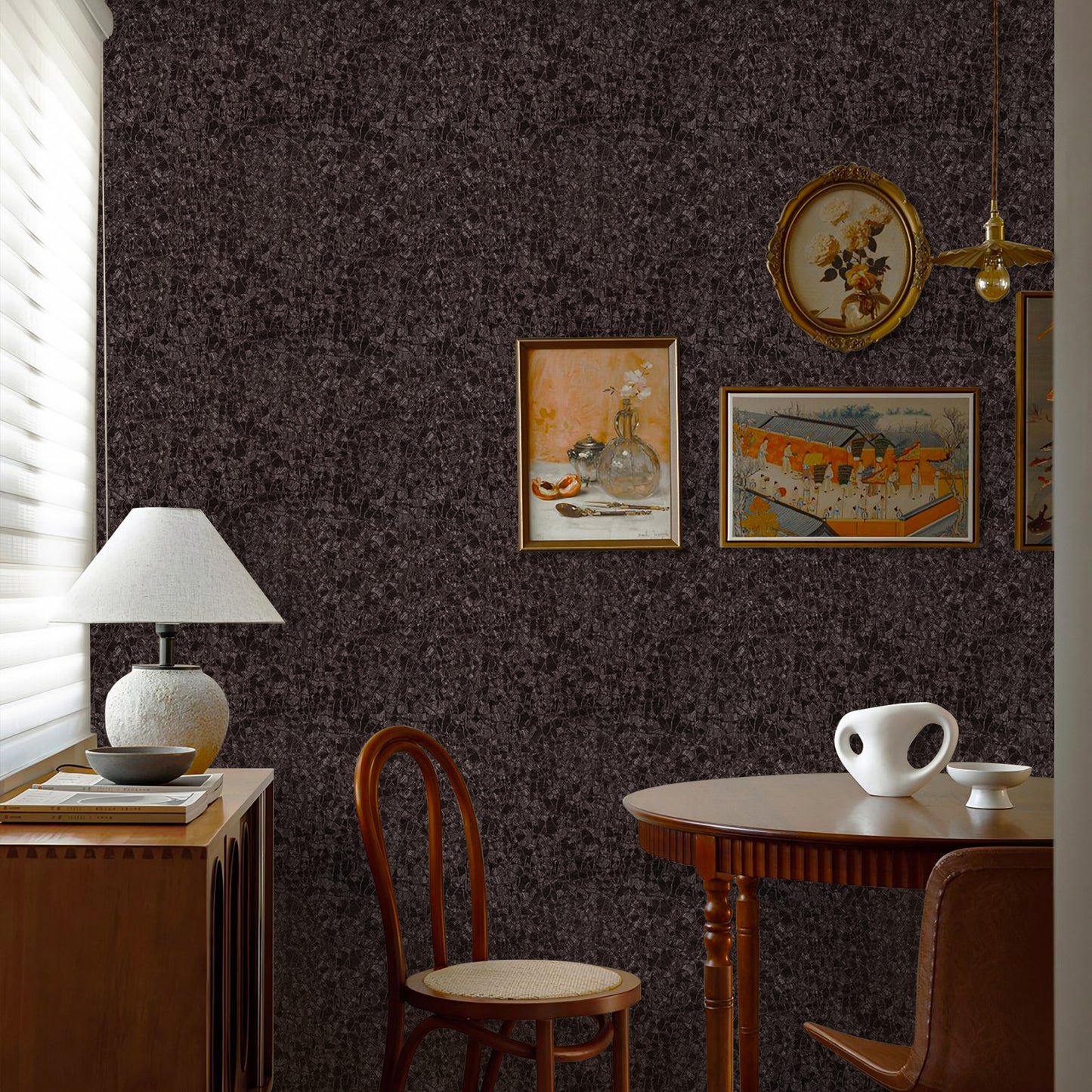 UMIGGEE Brown Wallpaper Peel and Stick Wallpaper Embossed Self Adhesive Textured Pattern Wallpaper Kitchen Counter Top Contact Paper 118-in x 15.7-in