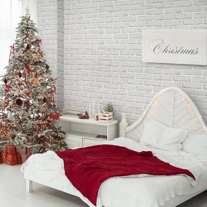 Abyssaly 17.7" x 236.7" Brick Wallpaper Peel and Stick Wallpaper White Gray Vinyl Contact Paper Waterproof, 3D Roll Self Adhesive Removable Wall Paper for Kitchen Livingroom Bedroom