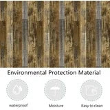 Abyssaly Wood Wallpaper 17.7" x 393" Brown Wood Peel and Stick Paper Self Adhesive and Removable Wood Plank Wallpaper Easy to Apply Home Decorative for Cabinets Shelf Liner Closet