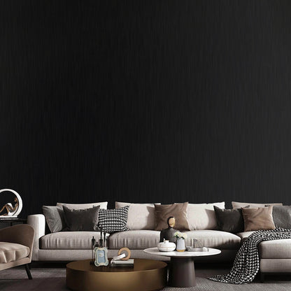 Abyssaly black Wallpaper, 15.7" x 78.7" Peel and Stick Wallpaper Self-Adhesive Removable Contact Paper for Cabinets, Home Decoration, Wall Covering, Furniture Renovation