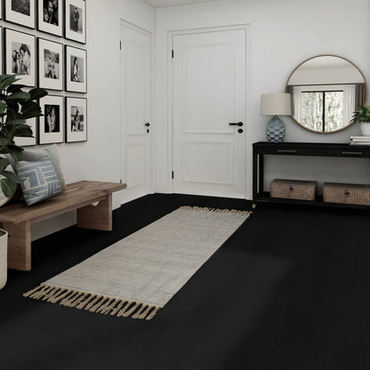 UMIGGEE Black Wood Grain Peel and Stick Floor Tiles – 15.7-in x 118-in Wood Floor Contact Paper Versatile Design for Any Space Self Adhesive Vinyl Flooring Non-Slip Features