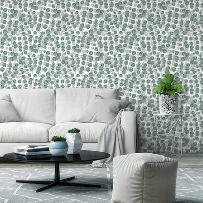Abyssaly Peel and Stick Wallpaper Green Leaf Wallpaper 17.7" x 118"Self-adhesive Removable Floral Contact Paper for Cabinets Bedroom Living Room Decorative Wall