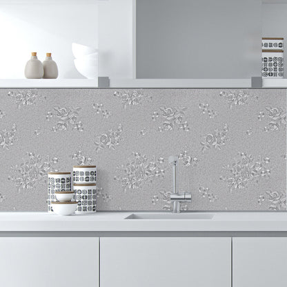 Abyssaly Silver 17.7" x 236" Peel and Stick Wallpaper Self Adhesive Wallpaper Removable Wallpaper Damask Textured Wall Paper Home Decoration