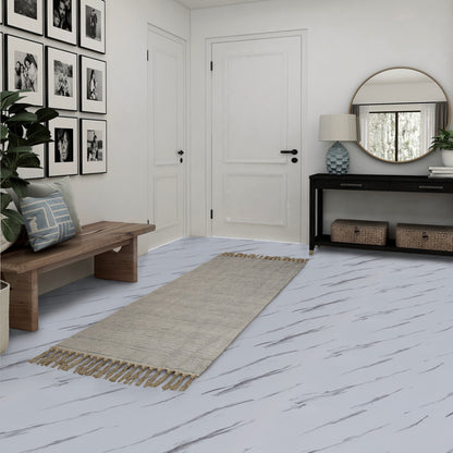 UMIGGEE Marble Peel and Stick Vinyl Flooring Roll 15.7-in x 118-in/12.8 Sq.Ft Thicken Self-Adhesive Vinyl White Marble Floor Wear-Resistant Easy DIY Install Home Decor