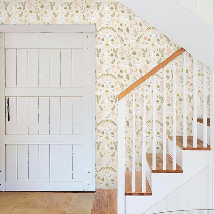 Abyssaly Beige Floral Wallpaper Peel and Stick Wallpaper 17.3"×118" Self-Adhesive Removable Contact Paper Vinyl Wall Paper for Bedroom Cupboard Door Shelfves