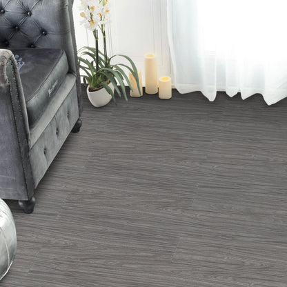 UMIGGEE Gray Peel Stick Flooring 35-in x 5.7-in x 1.0mm 20-Pcs Vinyl Flooring Wood Grain Floor Tiles Easy to Install for Bathroom Kitchen Living Room