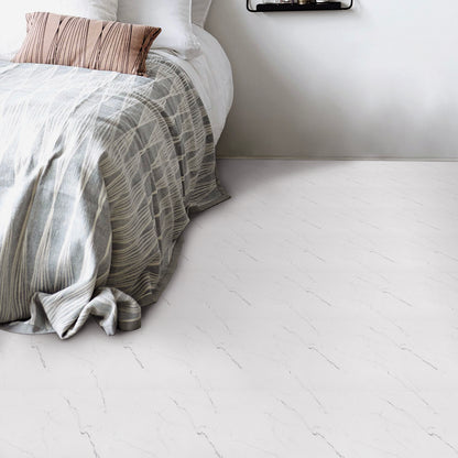 UMIGGEE White Marble Peel and Stick Floor Tile Self Adhesive Vinyl Flooring 12-in x 118-in x1.0mm For Kitchen Living Room Bedroom Home Decoration (9.8 Sq. ft./Pack)