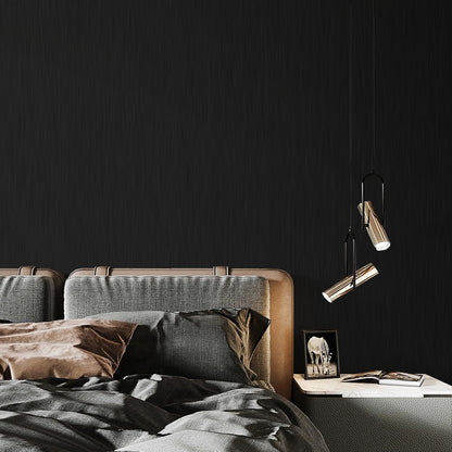 Abyssaly black Wallpaper, 15.7" x 78.7" Peel and Stick Wallpaper Self-Adhesive Removable Contact Paper for Cabinets, Home Decoration, Wall Covering, Furniture Renovation