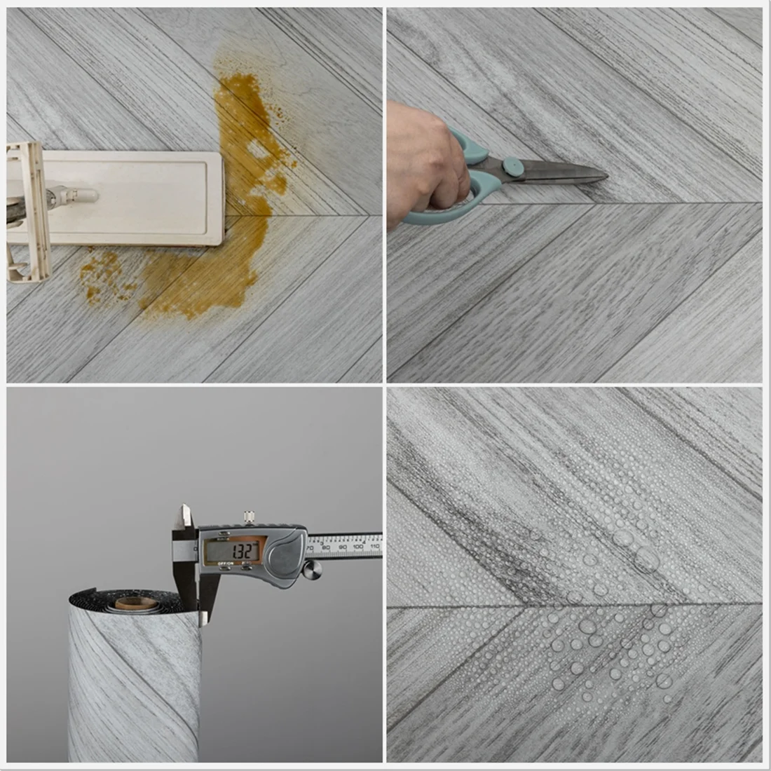 Lxcreat Vinyl Flooring Gray Peel and Stick Roll Plank 196-in x 23.6-in Thicken Self Adhesive Vinyl Floor Tiles Wood Flooring