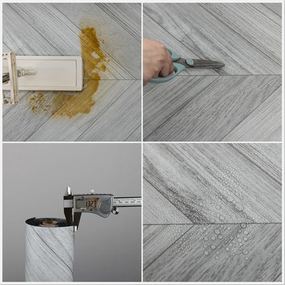 Lxcreat Vinyl Flooring Gray Peel and Stick Roll Plank 196-in x 23.6-in Thicken Self Adhesive Vinyl Floor Tiles Wood Flooring