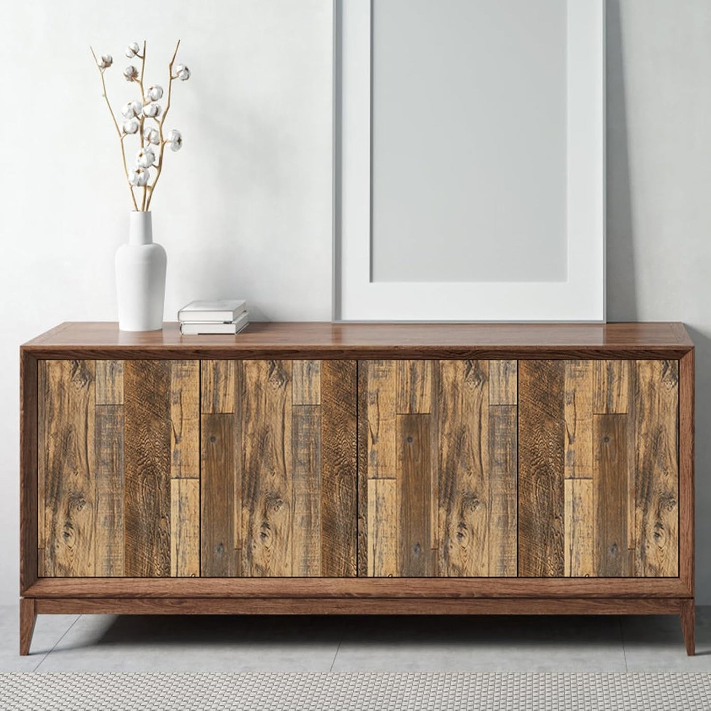 Abyssaly Wood Wallpaper 17.7" x 118" Shiplap Peel and Stick Wallpaper Rustic Wood Grain Contact Paper Removable Self Adhesive Vinyl Film Roll for Countertop Table Shelf