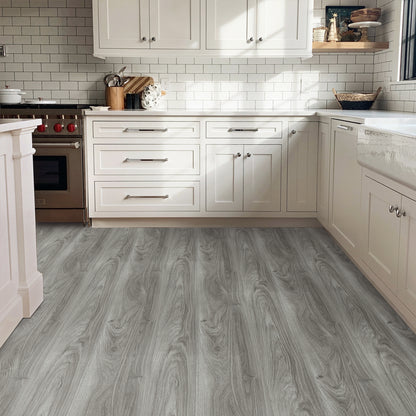 UMIGGEE Gray Peel and Stick Vinyl Flooring Roll 15.7-in x 236-in/25.7 Sq.Ft Thicken Self-Adhesive Vinyl Wood Grain Floor Wear-Resistant Easy DIY Install Home Decor