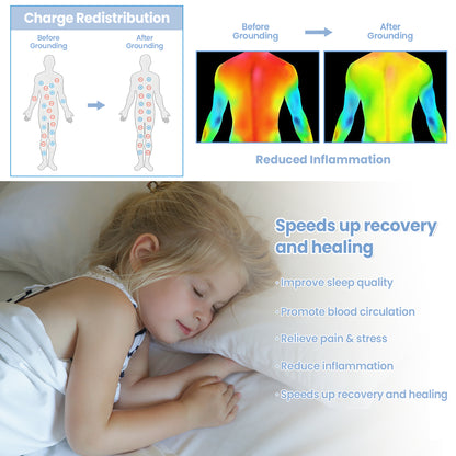 Alow Grounding Sheets Queen Size 90% Organic Cotton + 10% Pure Silver Fitted Bed Sheet Gray Fiber Grounding Sheet Earth Connected Bedding with Grounding Cord