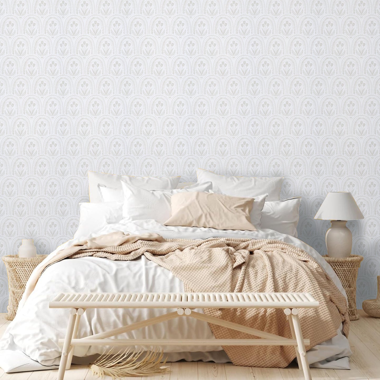 Abyssaly Floral Wallpaper, 17.3" x 118" Tulip Peel and Stick Wallpaper Self-Adhesive Removable Contact Paper for Cabinets, Home Decoration, Wall Covering, Antique Furniture Renovation