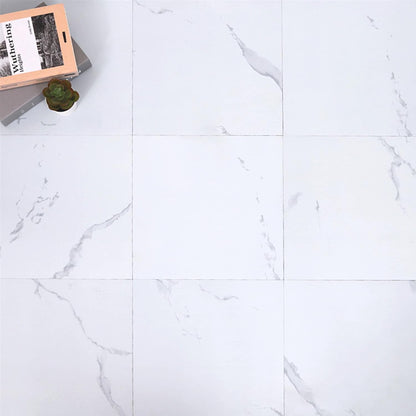 UMIGGEE White Marble Peel and Stick Floor Tile Self Adhesive Vinyl Flooring 12-in x12-in x1.0mm (20-pcs)For Kitchen Living Room Bedroom Home Decoration (20 Sq. ft./Pack)