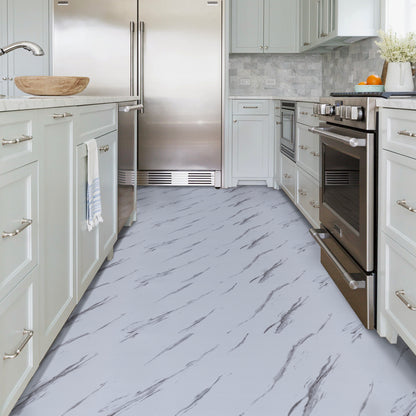 UMIGGEE Marble Peel and Stick Vinyl Flooring Roll 15.7-in x 236-in/25.7 Sq.Ft Thicken Self-Adhesive Vinyl White Marble Floor Wear-Resistant Easy DIY Install Home Decor