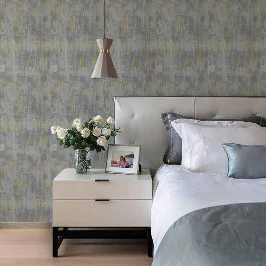 UMIGGEE Gray/Multicolor Wallpaper Grasscloth Peel and Stick Wallpaper 17.3-in x 118-in Wall Paper Stick and Peel Contact Paper Removable Self Adhesive Vinyl Wallpaper