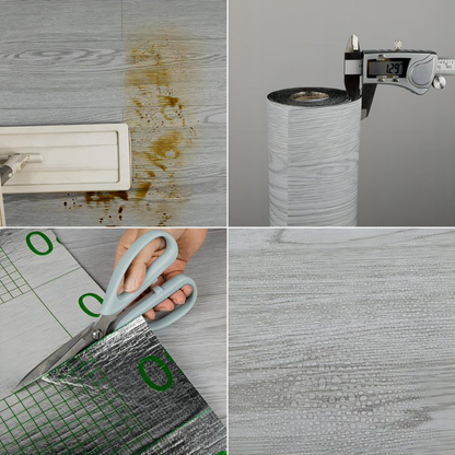 Lxcreat Peel and Stick Vinyl Flooring Roll 15.7"x 118" Thicken Self Adhesive Vinyl Floor Tiles Wood Plank Flooring Waterproof, White-Washed