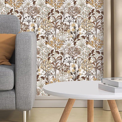 Abyssaly Floral Peel and Stick Wallpaper Removable Leaves Wallpaper 17.7"×118" Self-Adhesive Wall Paper Vinly Waterproof