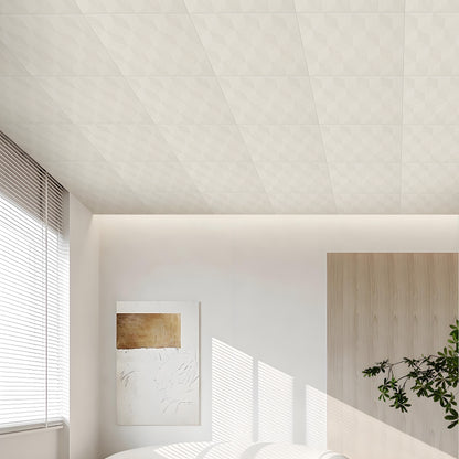 Abyssaly Peel and Stick Ceiling Tile 13.8" x 13.8" 32 Pcs White Foam Ceiling Tile Coverage Area 42 sq.ft.