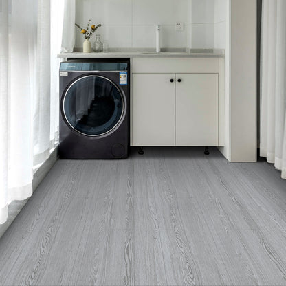 UMIGGEE Gray Peel and Stick Vinyl Flooring Roll 23"x 196"/31 Sq.Ft Thicken Self-Adhesive Vinyl Wood Planks Wear-Resistant Easy DIY Install Home Decor
