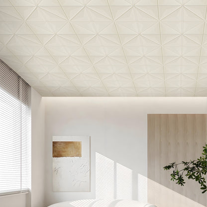 Abyssaly Peel and Stick Ceiling Tile 13.7" x 13.7" 32 Pcs White Foam Ceiling Tile Coverage Area 42 Sq.ft.