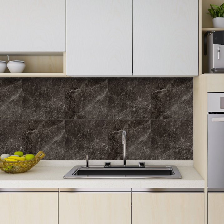 Lxcreat 12 x 12 inch Peel and Stick Floor Tile White and Grey Marble Look Self Adhesive Vinyl Flooring Waterproof