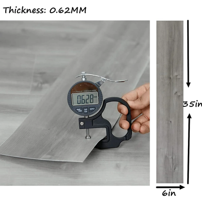 Lxcreat 40 PCS Peel and Stick Floor Tile, 35in x 6in, Natural Grey Wood Grain Look, Self Adhesive Vinyl Flooring and Waterproof for Transfer Bathroom, Kitchen, Living Room
