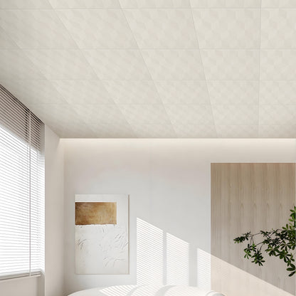 Abyssaly Peel and Stick Ceiling Tile 13.8" x 13.8" 16 Pcs White Foam Ceiling Tile Coverage Area 21 sq.ft.