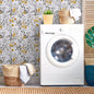 Abyssaly Floral Peel and Stick Wallpaper 17.3 "x 118.1" Yellow Flower and Ink-Wash Leaves Wallpaper Vintage Vinyl Contact Paper Suitable for Home Walls Cabinet Bedroom