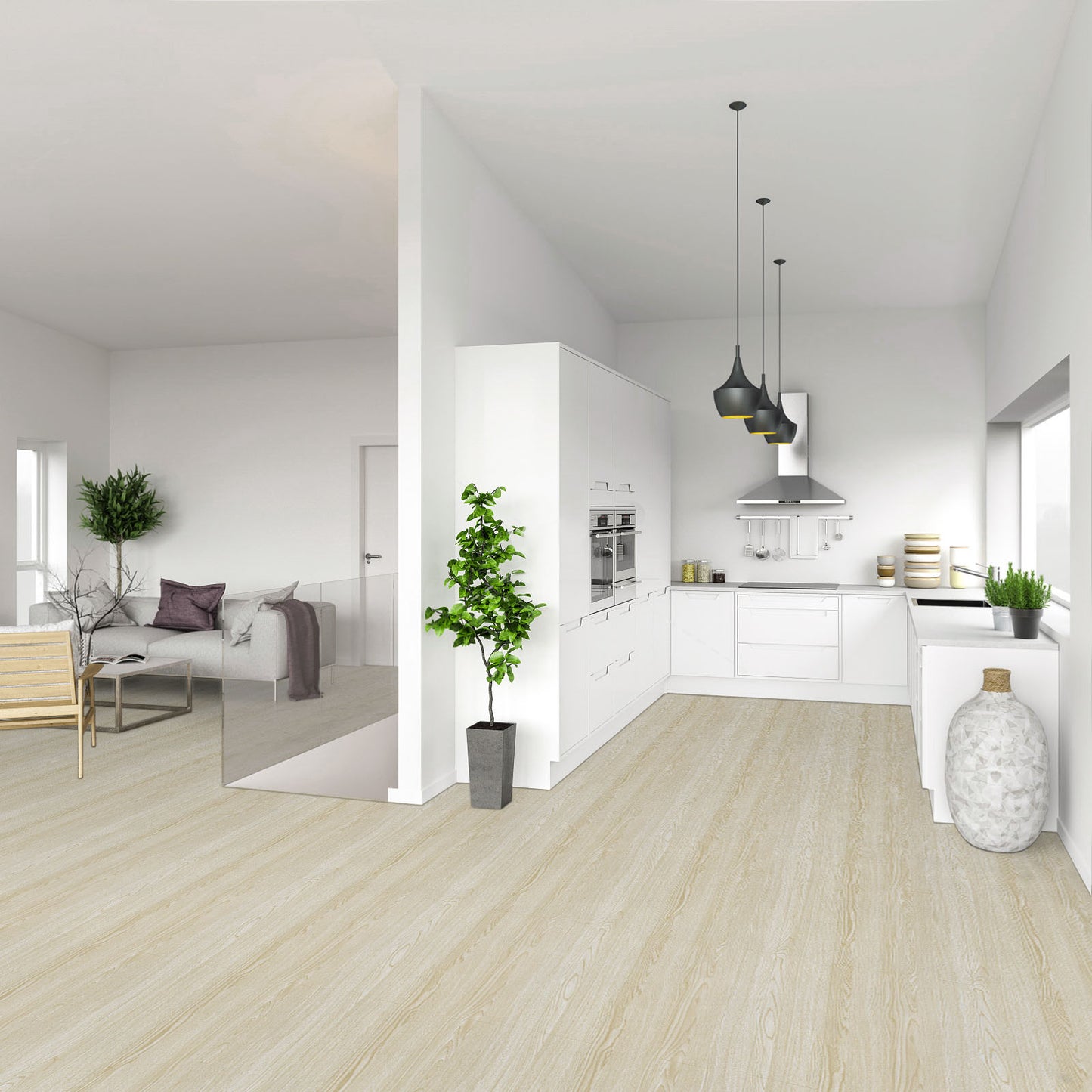 UMIGGEE Peel and Stick Vinyl Flooring Roll 23-in x 196-in/31 Sq.Ft Thicken Self-Adhesive Vinyl Wood Grain Floor Wear-Resistant Easy DIY Install Home Decor