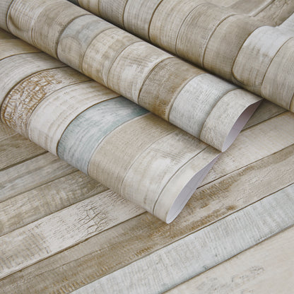 UMIGGEE 17.7" x 118" Rustic Wood Wallpaper Self-Adhesive Removable Wallpaper Blue Peel and Stick Wallpaper Vinyl Wood Wall Paper for Home Decoration Wall Covering Old Furniture Renovation