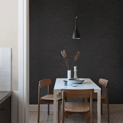 Meiban 15.74" x 118" Black Silk Wallpaper Peel and Stick Wallpaper Embossed Self Adhesive Textured Pattern Wallpaper Kitchen Counter Top Contact Paper