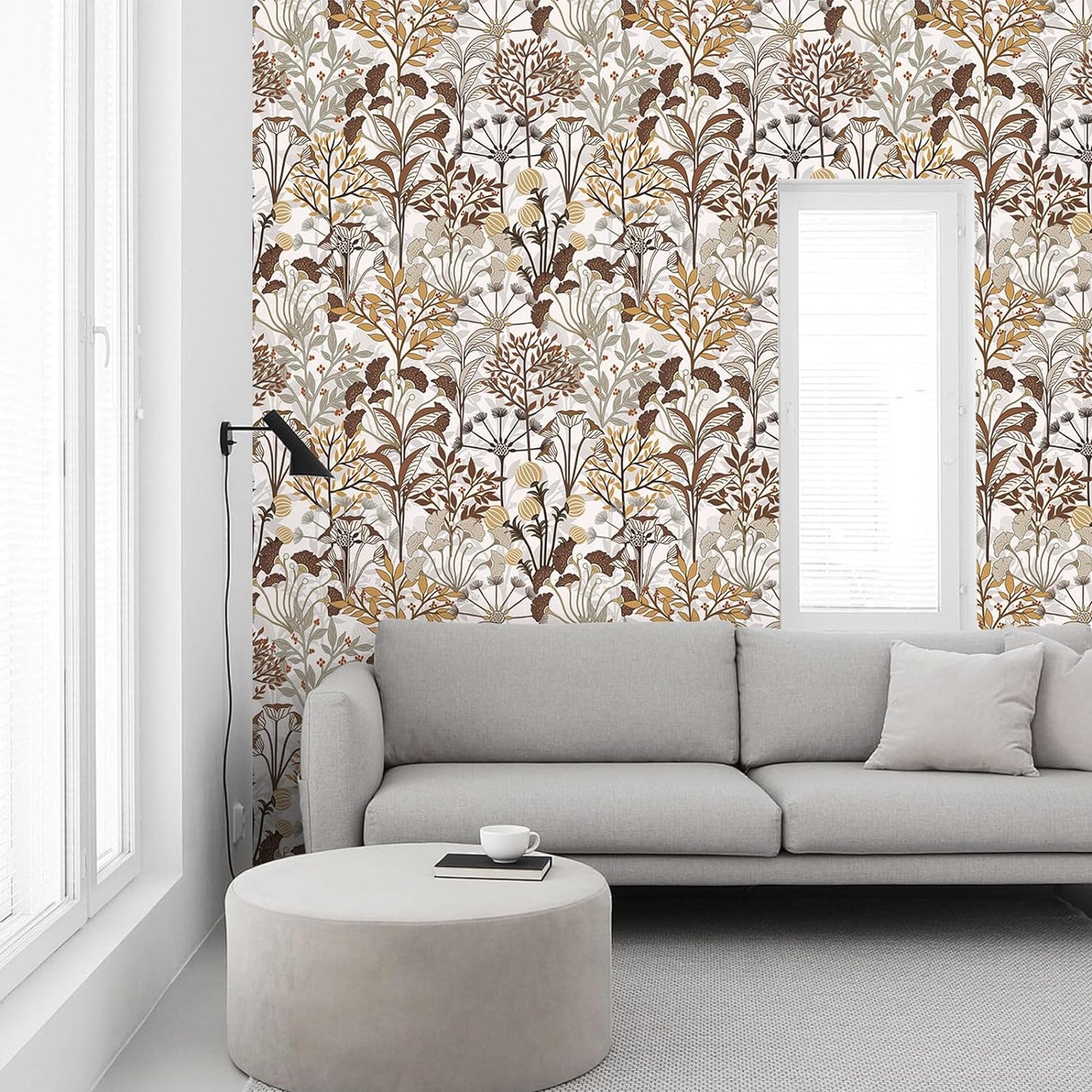 Abyssaly Floral Peel and Stick Wallpaper Removable Leaves Wallpaper 17.7"×118" Self-Adhesive Wall Paper Vinly Waterproof