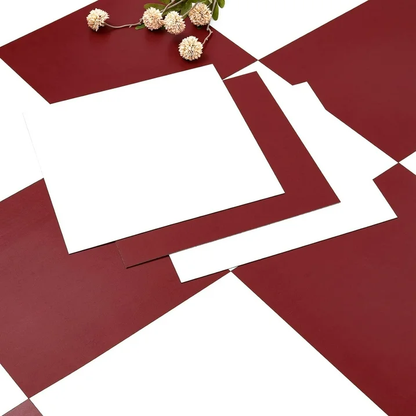 Lxcreat Peel and Stick Floor Tile, Vinyl Flooring Red Checkered Floor Tile 12in x 12in DIY Flooring for Dining Room, Bathroom and Kitchen (20 PCS, 10pcs Each in Red and White)