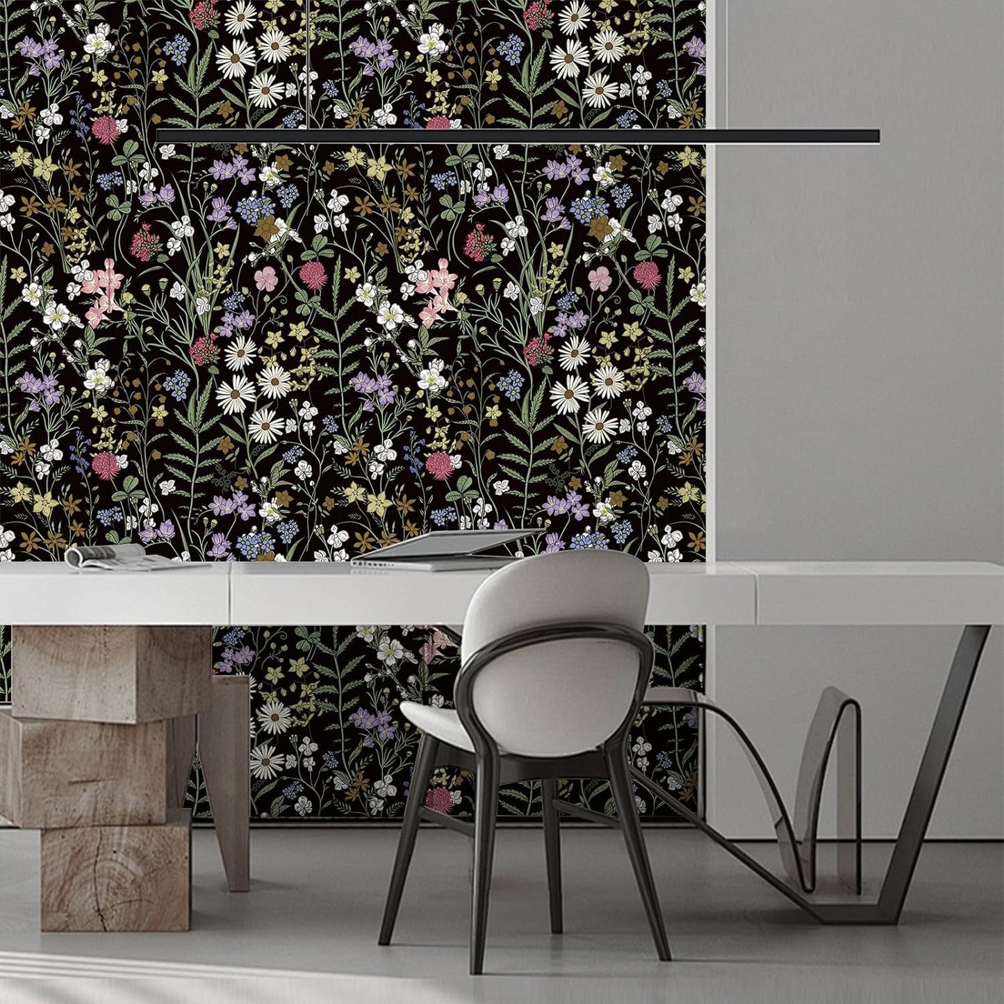 Abyssaly 17.7" x 393" Peel and Stick Wallpaper Self Adhesive Removable Waterproof Flower Wallpaperfor Bedroom Living Room