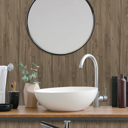 Ayssaly Brown Wood Peel and Stick Wallpaper Self Adhesive Removable Wallpaper 23.6"×118" Decorative Film Wood Wall Paper Covering for Living Room Bedroom Wall Old Furniture Countertop Closet