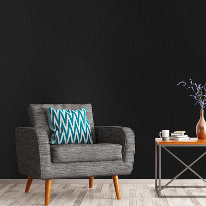 Abyssaly black Wallpaper, 15.7" x 78.7" Peel and Stick Wallpaper Self-Adhesive Removable Contact Paper for Cabinets, Home Decoration, Wall Covering, Furniture Renovation