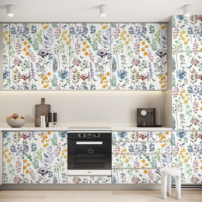 UMIGGEE Floral Wallpaper Peel and Stick Floral White Wall Wallpaper Self Adhesive Flower Wallpaper Contact Paper 17.7-in x 118-in Home Decor Wall Covering Old Furniture Renovation