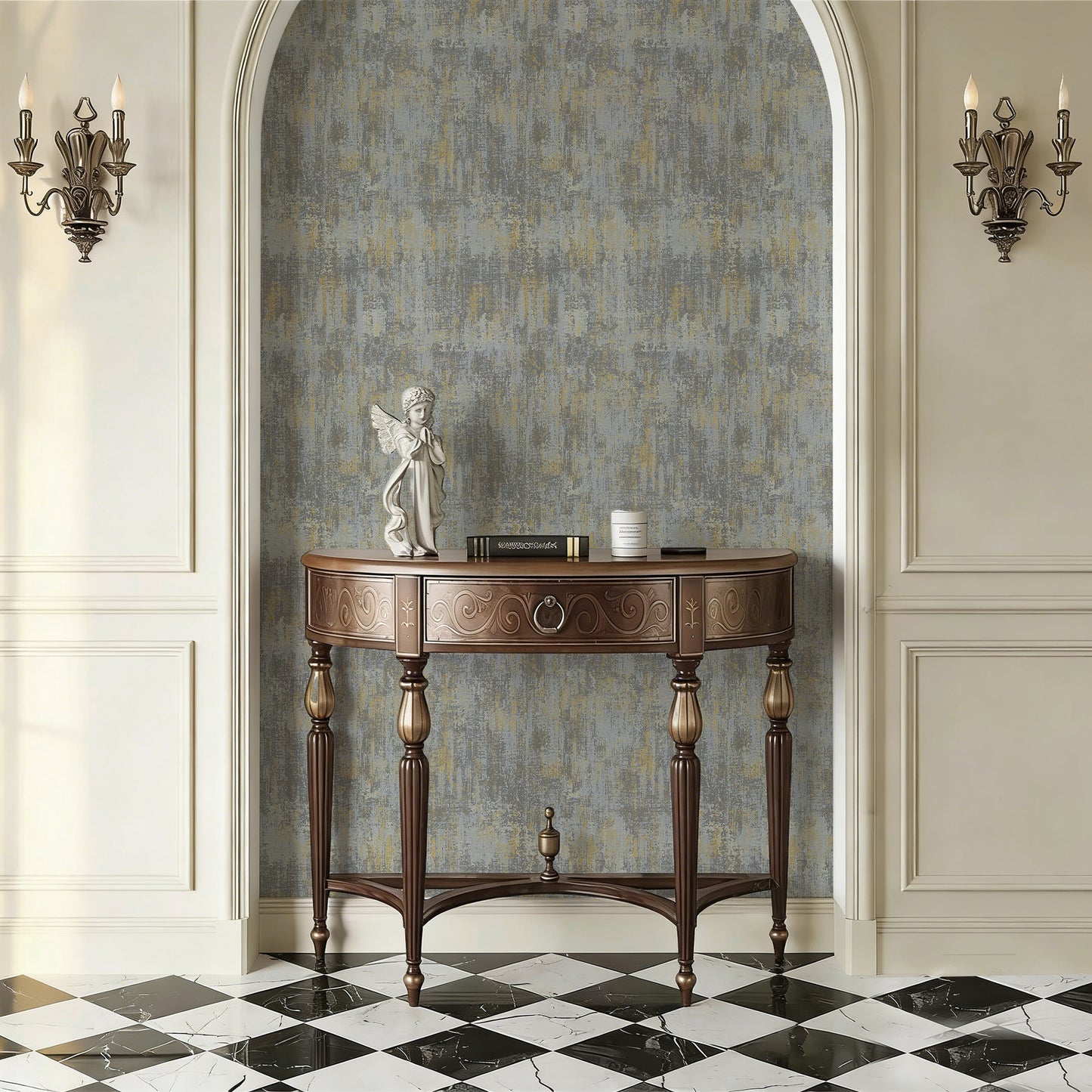 UMIGGEE Gray/Multicolor Wallpaper Grasscloth Peel and Stick Wallpaper 17.3-in x 118-in Wall Paper Stick and Peel Contact Paper Removable Self Adhesive Vinyl Wallpaper