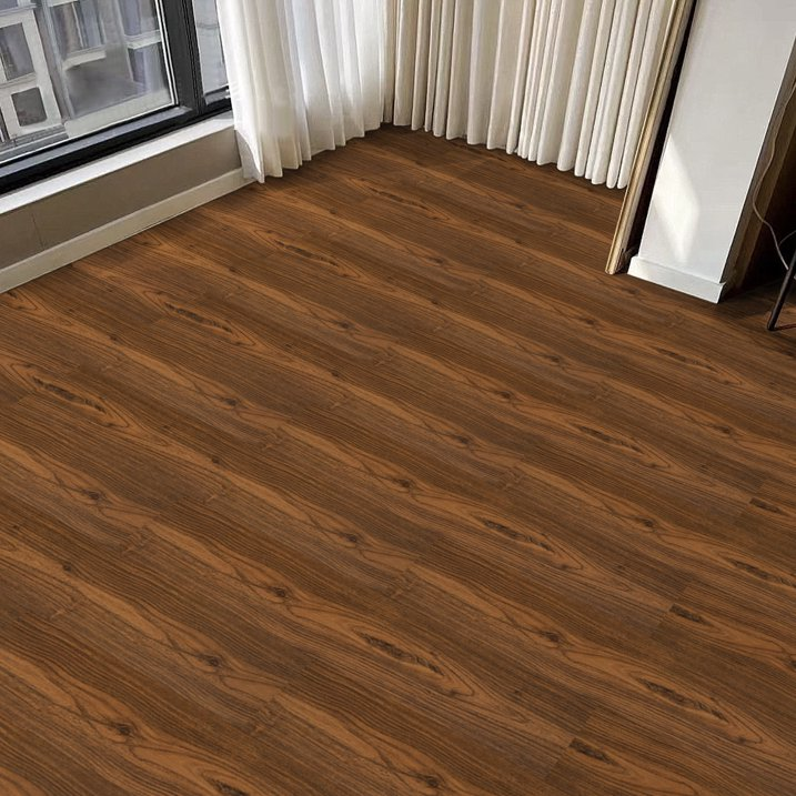 Lxcreat Walnut Mahogany Vinyl 35'' x6'' Floor Tiles, for Bathrooms Kitchens 20 Piece